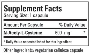 Nac N Acetyl Cysteine 600mg Quantity 60 Capsules Defy Medical