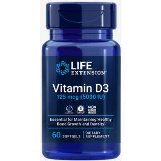 Vitamin D3 125mcg (5000 IU) (Life Extension) (60 Capsules)